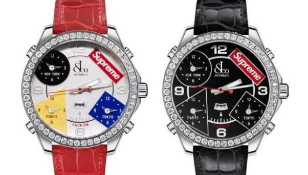 These two Jacob & Co. fake watches feature the shiny diamonds bezels.